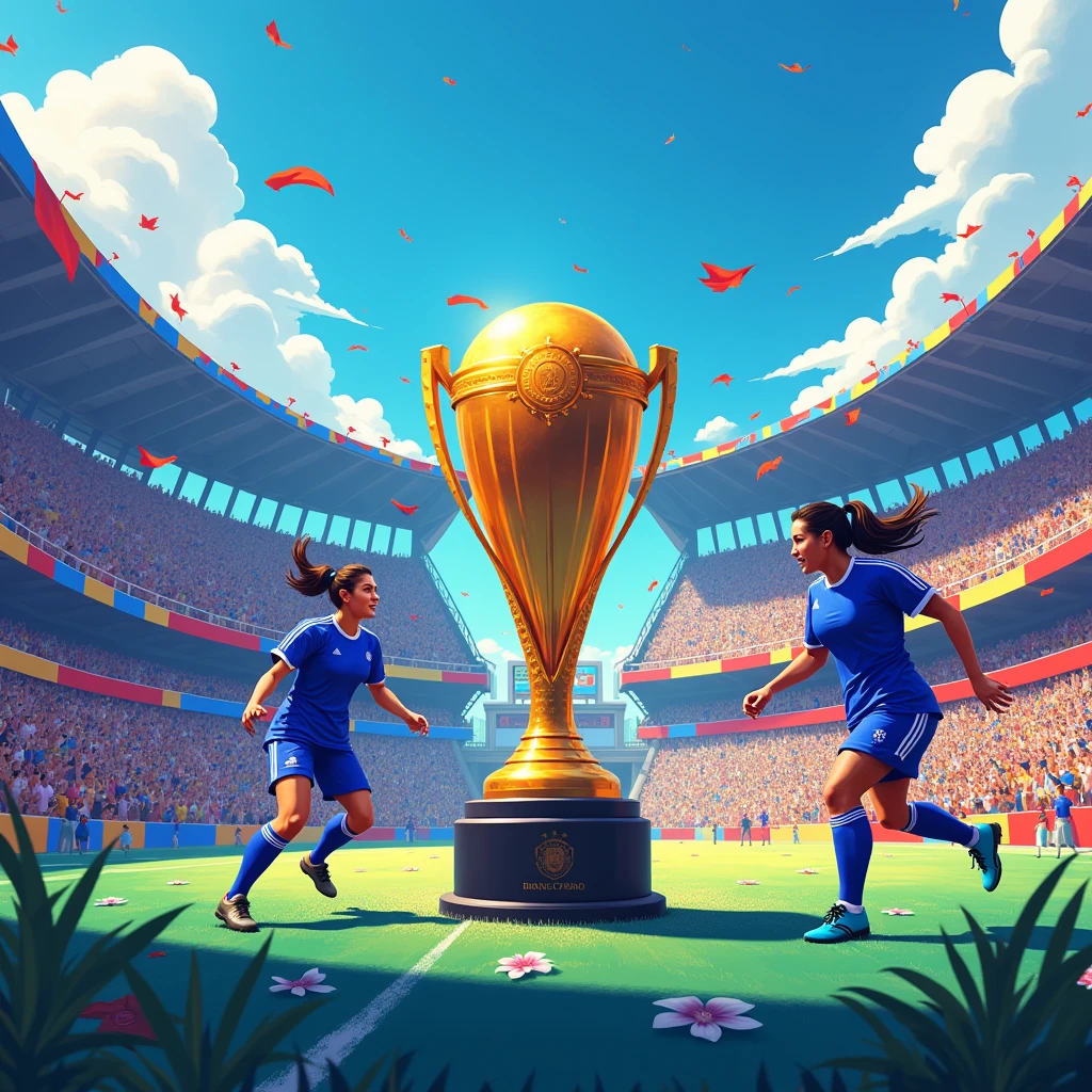 I want a tournament and a blue-colored Latin American women's league cup