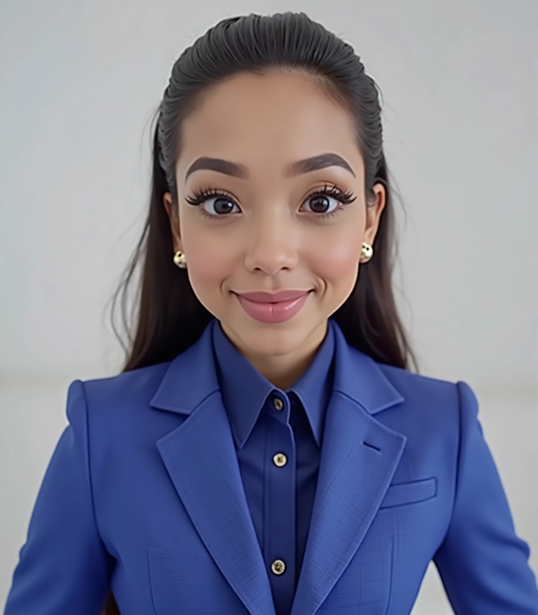 Change her clothes into white office dress