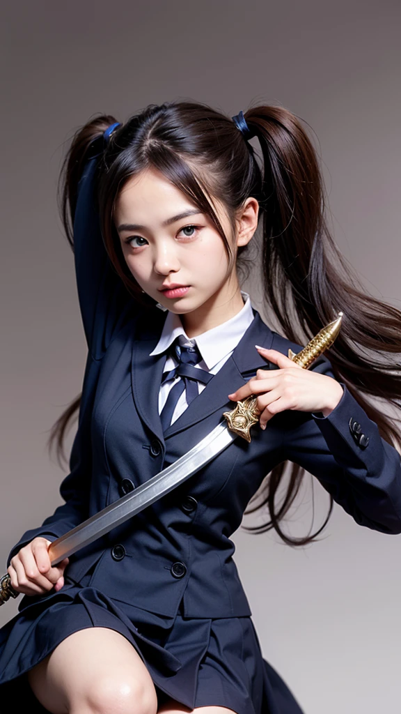 （8K、Raw photography、Highest quality、masterpiece：1.2),(Black Hair、Dark Eyes:1.9),(:1.6)、View your viewers,Front view,White skin,(knife:1.3)、(Tight waist:1.6)、(Clothes that accentuate the shape of the breasts:1.0)、(Big Breasts :1.3)、Slim figure、Ultra-high resolution,beautiful,beautiful fece,(One person、No background:1.9),whole bodyボディー,Japanese women,（reality的：1.37）、Photon Mapping,reality、(Baby-faced and cute: 1.4)、(Cute Smile: 1.8)、(Round face: 1.8)、Radio City、Physically Based Rendering、Depth of field rally background、photograph, (I can see your knees、Thigh close-up:1.8),（:1.6）,whole body、Great quality