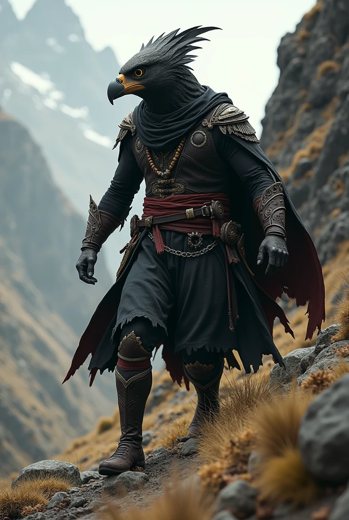 Create a Bolivian assassin&#39;s creed version assassin with a condor helmet