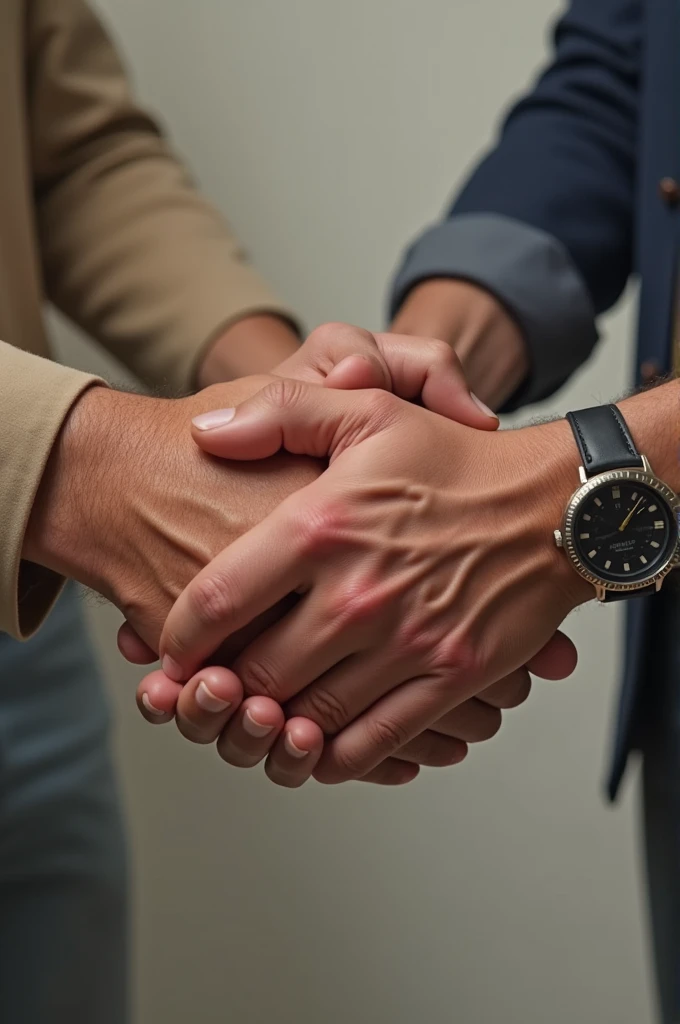 Two man's hands holding each other