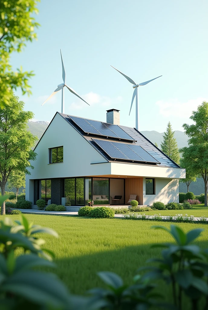 Image to use when saying that a house is self-sufficient and sustainable as a logo