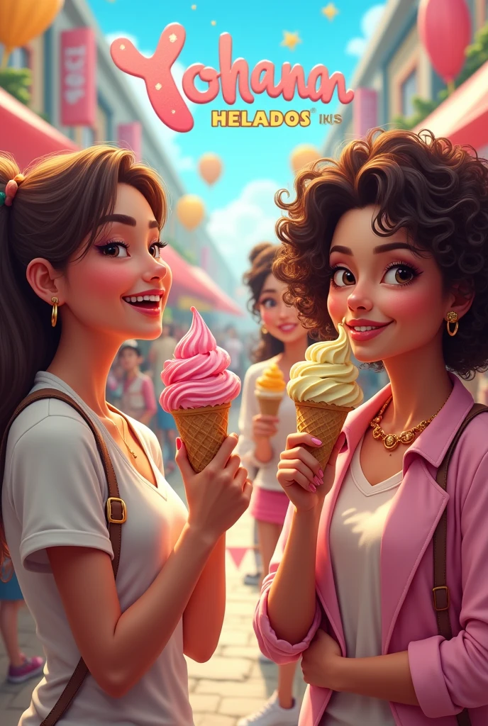 Ice cream advertisement with the title of yohanahelados
