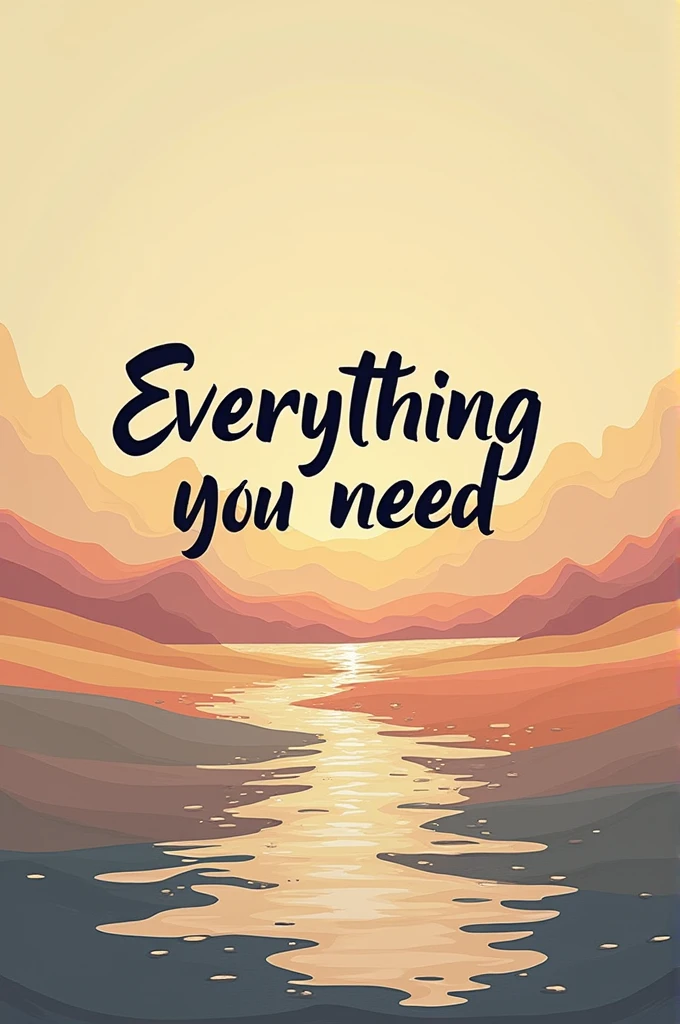 Create a photo and write 'Everything you need' in italic front on the middle.Do the background a classic colour.The photo will be in landscape