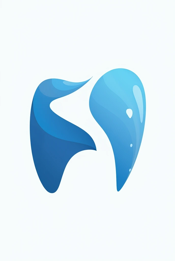 Design a logo for DentalHub featuring the initials 'DH' in a modern, abstract style. Incorporate segmentation and deformations in the letters to create a dynamic look. Use a color palette of blue and white, blending graphic elements like a stylized tooth or dental tool with the text."