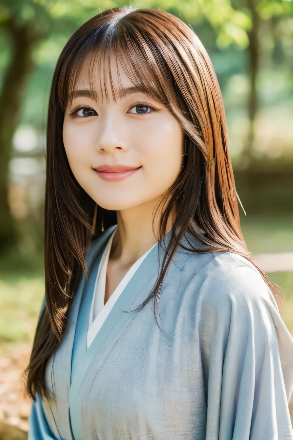 (best quality,highres,ultra-detailed),((portrait )),1beautiful Japanese lady,beautiful detailed eyes,beautiful detailed lips,extremely detailed face,longeyelashes,soft smile,flowing hair,natural lighting, wearling japanese elegant Kimono,