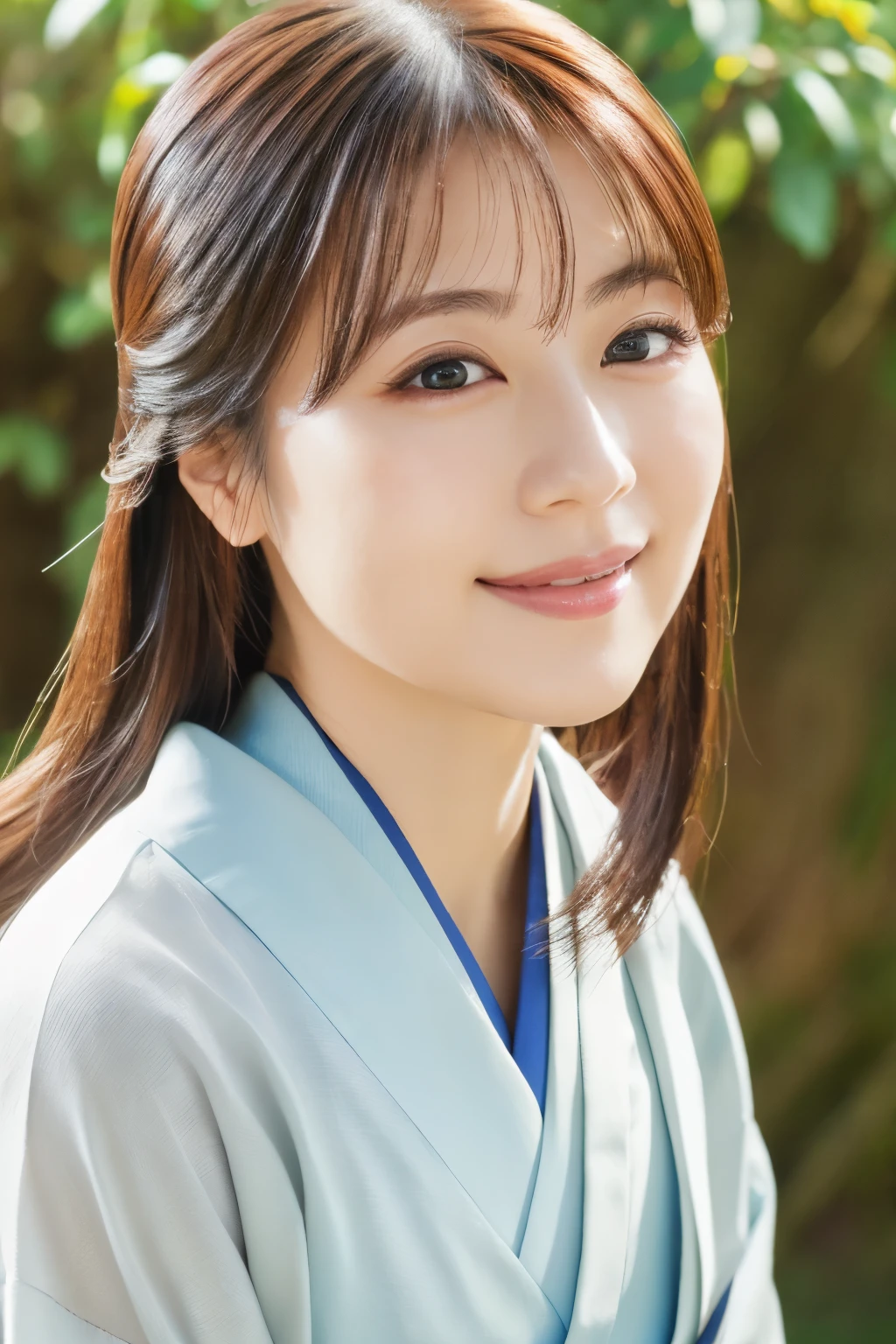 (best quality,highres,ultra-detailed),((portrait )),1beautiful Japanese lady,beautiful detailed eyes,beautiful detailed lips,extremely detailed face,longeyelashes,soft smile,flowing hair,natural lighting, wearling japanese elegant Kimono,