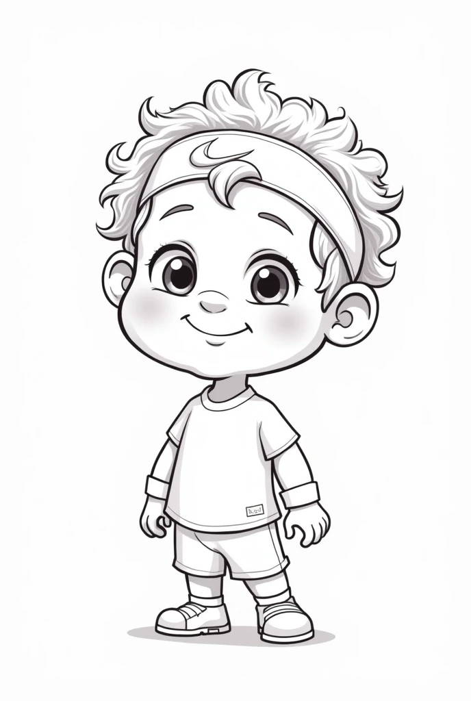 Lineart drawing rafael nadal baby disney style
