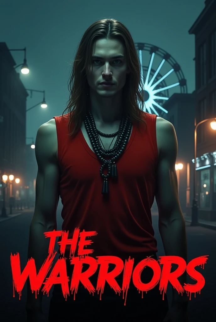 Make a movie poster for a movie called Shadow hunters where 2 men are fighting , a muscular man with messy brown hair , with brown pants medieval style, with blue demonic style tattoos this one has blue energy powers, , fighting a tall muscular blond haired man ,Long hair, with black pants and black boots, and he has red tattoos , Tattoos with demonic symbols.this one has red energy powers .
Movie poster style, Add this title called Shadow Hunters Redblue , and also say it premieres on August 28, 2040