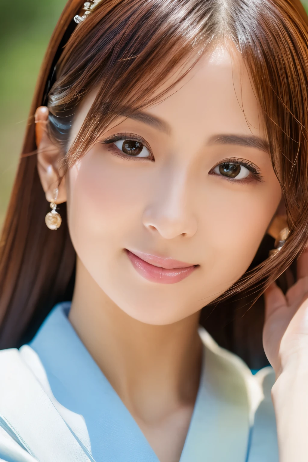 (best quality,highres,ultra-detailed),((portrait )),1beautiful Japanese lady,beautiful detailed eyes,beautiful detailed lips,extremely detailed face,longeyelashes,soft smile,flowing hair,natural lighting, wearling japanese elegant Kimono,