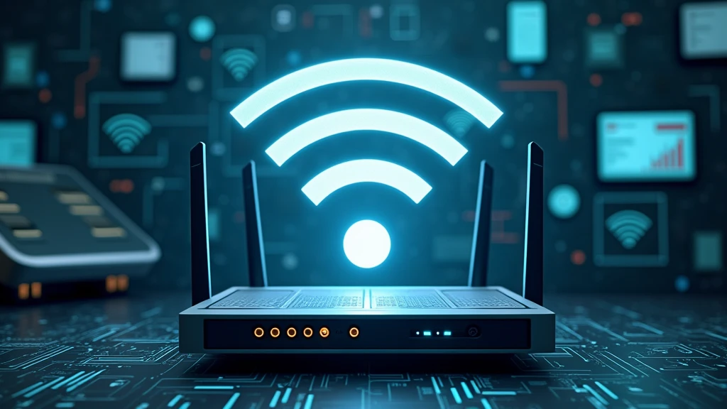 Background:

background-image: Use an image related to the technology or history of WiFi. It could be a montage with images of old communication devices., SOM modems e roteadores, or graphics representing WiFi signals.
Color Effect: Keep the background clean and modern. Cores frias SOM azul e cinza são adequadas para transmitir a sensação de tecnologia e inovação. A slight blur or gradient can help make text and key elements stand out..
main image:

Central Element: Place a central image that symbolizes WiFi, SOM um ícone de sinal de WiFi ou um dispositivo emblemático relacionado à tecnologia. An image of a modern router or a WiFi signal symbol can be effective..
Highlight Image: Add a shadow or outline around the main image to make it stand out from the background.
Leading text:

Video Title: Include a large, clear title. Use a modern, technological font, SOM "Robot" ou "Montserrat". instance: “How WiFi Was Invented”.
Color and Effect: Use contrasting colors for text, SOM branco ou amarelo brilhante com contorno escuro para garantir que o texto se destaque do fundo. Add a subtle shadow to improve readability.
Additional Text:

Subtitle or Short Description: Add a subheading below the main heading to provide more context, SOM “A História por Trás da Tecnologia”. Use a smaller, clearer font.
Position and Colors: Place the subtitle so that it does not overlap the main image and use colors that complement the title..
Graphic elements:

Icons and Symbols: Add WiFi related graphic icons, SOM ondas de sinal, antennas or network graphs. These can be placed on the edges or corners to complement the text and main image..
Technological Elements: Include small graphics or circuits to give a technological touch. These elements should be subtle and not overwhelm the thumbnail..
Logo e Branding:

logotype: If you have 