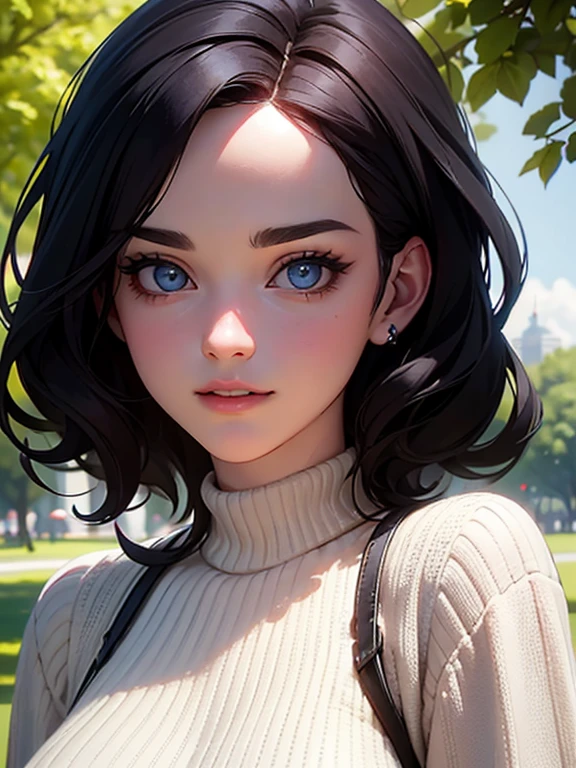 katy perry wearing sweater, portrait, beautiful face, pretty eyes, outside, portrait, park, trees, teeth, eyes open, ward winning photo, best quality, upper body, JenniferConnelly, nikon d850 film stock photograph 4 kodak 400 camera f1.6 lens rich colors hyper realistic lifelike texture natural lighting trending on artstation cinestill 800, (100mm lens)