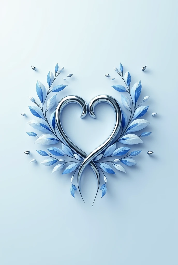 Create a logo for a silver wedding with blue color