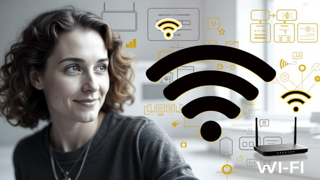 Background: background-image: Use an image related to the technology or history of WiFi. It could be a montage with images of old communication devices., SOM modems e roteadores, or graphics representing WiFi signals. Color Effect: Keep the background clean and modern. Cores frias SOM azul e cinza são adequadas para transmitir a sensação de tecnologia e inovação. A slight blur or gradient can help make text and key elements stand out.. main image: Central Element: Place a central image that symbolizes WiFi, SOM um ícone de sinal de WiFi ou um dispositivo emblemático relacionado à tecnologia. An image of a modern router or a WiFi signal symbol can be effective.. Highlight Image: Add a shadow or outline around the main image to make it stand out from the background. Leading text: Video Title: Include a large, clear title. Use a modern, technological font, SOM "Robot" ou "Montserrat". instance: “How WiFi Was Invented”. Color and Effect: Use contrasting colors for text, SOM branco ou amarelo brilhante com contorno escuro para garantir que o texto se destaque do fundo. Add a subtle shadow to improve readability. Additional Text: Subtitle or Short Description: Add a subheading below the main heading to provide more context, SOM “A História por Trás da Tecnologia”. Use a smaller, clearer font. Position and Colors: Place the subtitle so that it does not overlap the main image and use colors that complement the title.. Graphic elements: Icons and Symbols: Add WiFi related graphic icons, SOM ondas de sinal, antennas or network graphs. These can be placed on the edges or corners to complement the text and main image.. Technological Elements: Include small graphics or circuits to give a technological touch. These elements should be subtle and not overwhelm the thumbnail.. Logo e Branding: logotype: If you have