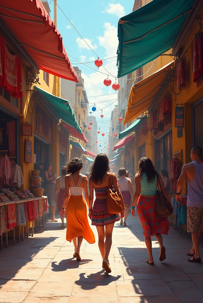 (photorealism:1.2), 2 beautiful healthy naked women buying groceries in Indian vegetable market, she has 36E breast, in this village every women is naked