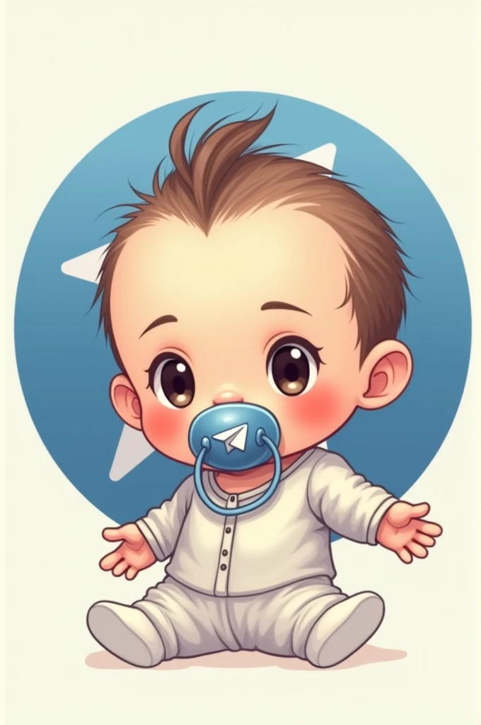 povel durov , emzikli baby , Telegram logo , cute