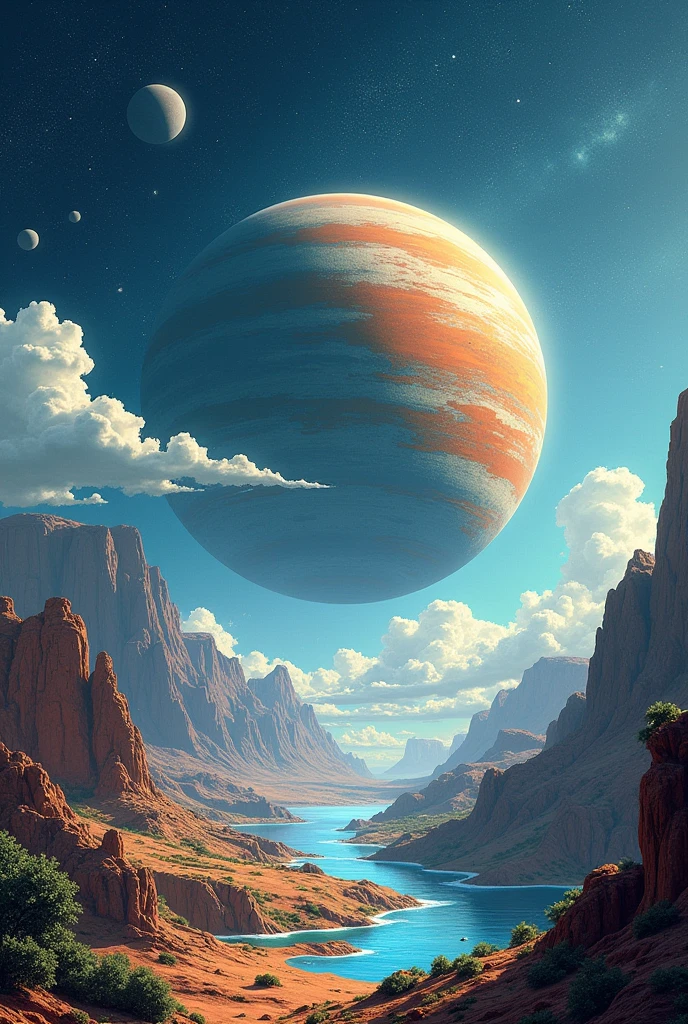 Make a planet with a semi-realistic drawing