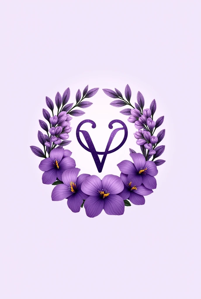 Logo of a beauty company named Venus, flowers and shades of purple