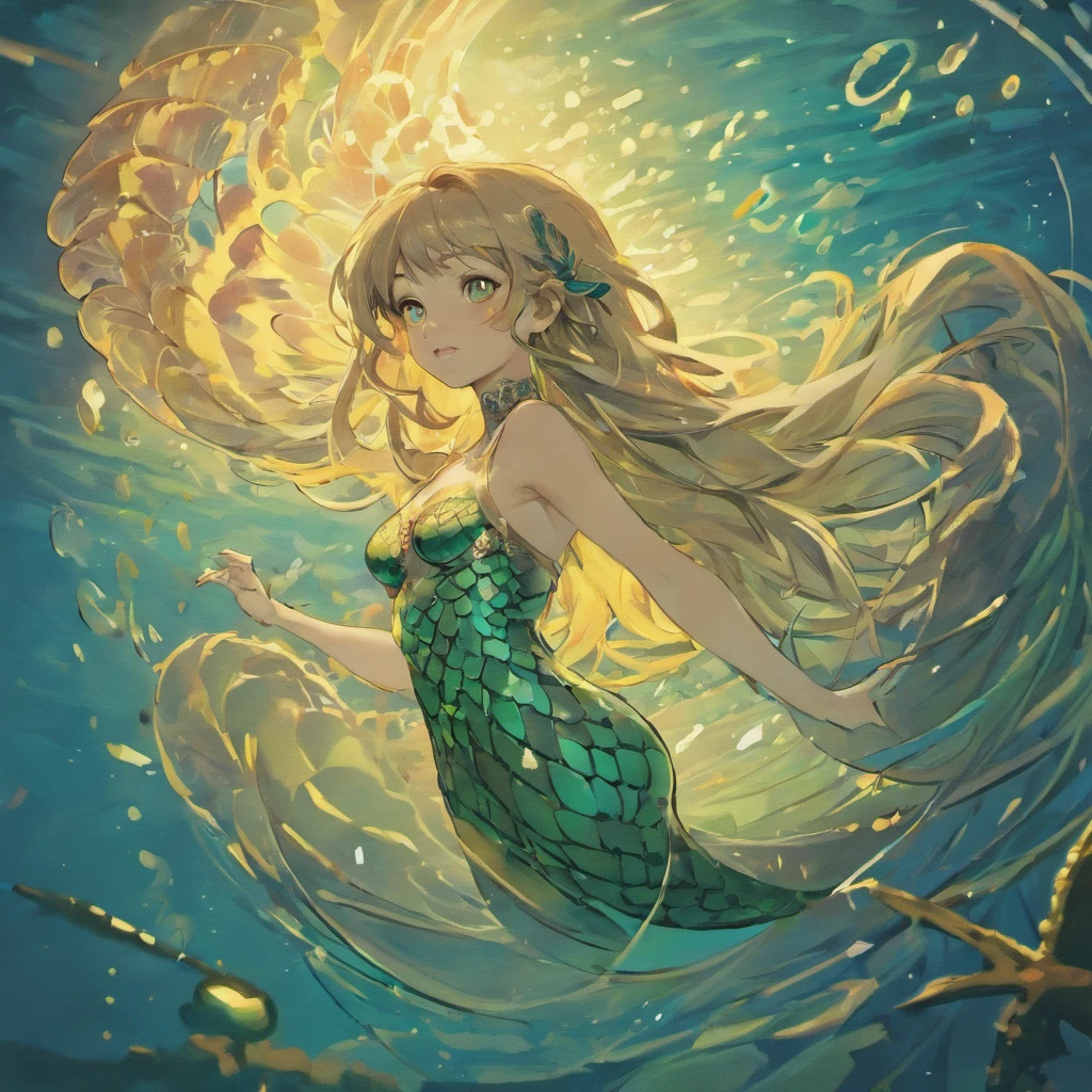 a detailed drawing of an old antique sketchbook, a mermaid with webbed hands, long fish-like tail, gills, hand drawn illustration, ancient mythological study, ancient writing, intricate details, highly realistic, masterpiece, 8k, ultra-detailed, photorealistic, cinematic lighting, vibrant colors, dramatic shadows, conceptual art