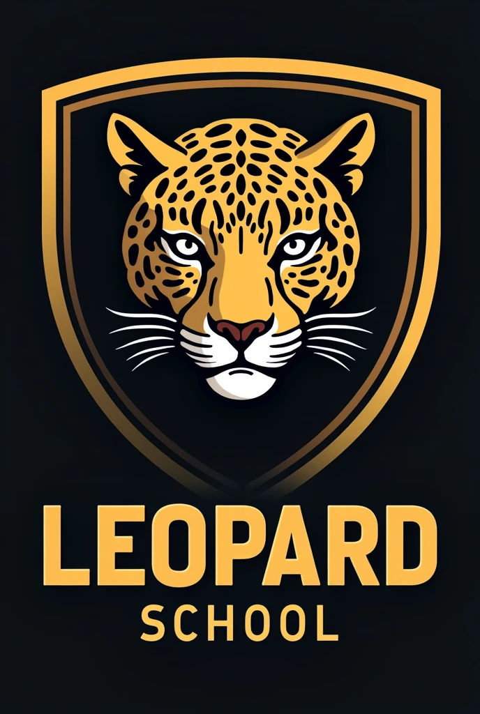 Create leopard logo for school logo with leopard name included