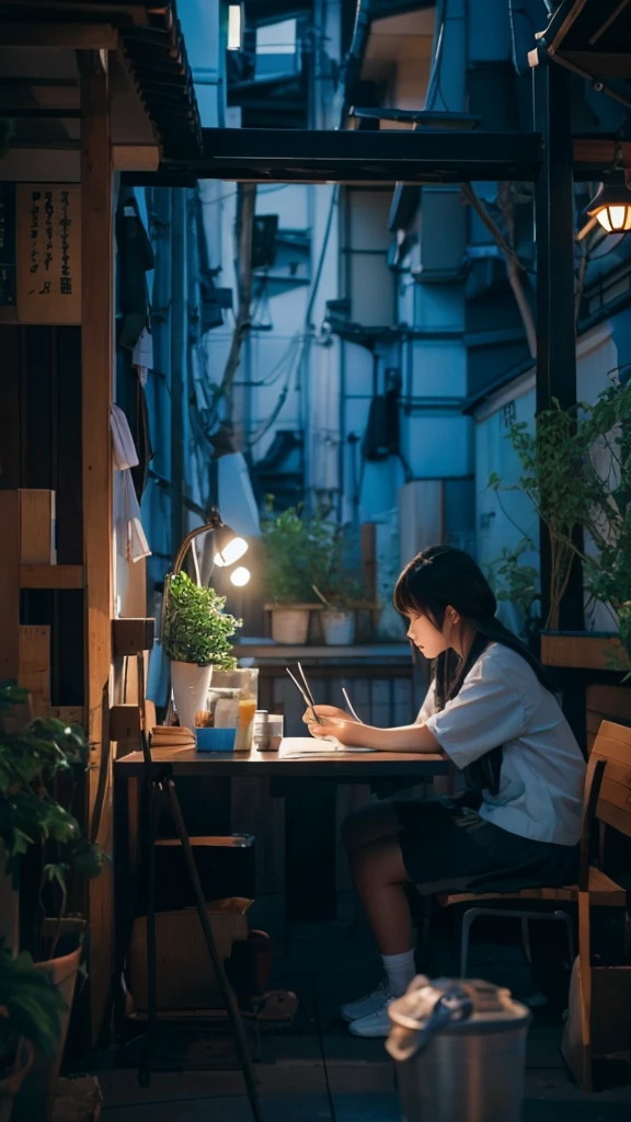 One of the 1 Japanese students studying