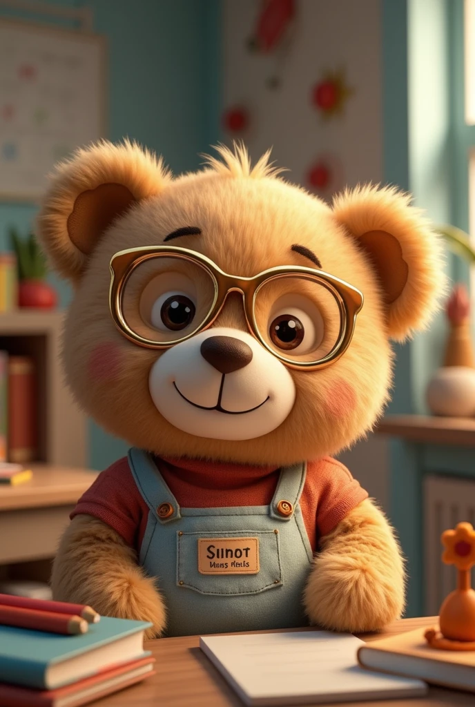 Personalized Kindergarten Teacher Teddy Bear with Glasses 