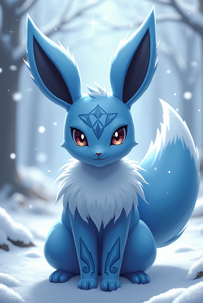 an art of pokemon glaceon version of pokemon umbreon
