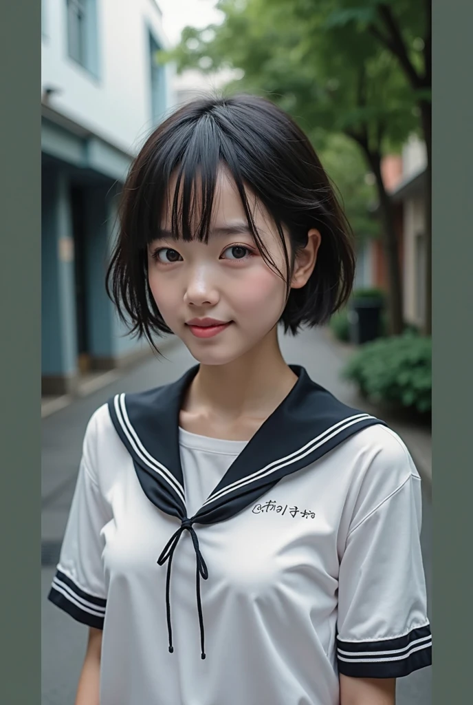 Realistic glowing skin, (発Sweat:1.8),Stand backwards,Look back at your face,Always look at the camera,(発Sweat:1.8),(Beautiful nipples in real life:1.6),,(whole body:1.9),(発Sweatしたリアルな白い肌:1.9),White socks, (Black leather shoes:1.8),
,Cold look,Cold Stare,Black Hair,short hair,Tie your hair short,Silky translucent white skin,,(Very detailed美しい顔), Great face and eyes, (Highest quality:1.4), (Very detailedな), (Very detailed CG 統合 8k 壁紙), Very detailed, High resolution raw color photos, Professional photography, Realistic portrait,Sweat,,(A Cup:1.9),(Flat Chest:1.9),(Very small breasts:1.9),(Breast augmentation:0.1),(Small breasts beginning to swell:1.9),(Breasts during puberty:1.9),
, (少女のwhole bodyの詳細なRAW写真), Canon EOS R5 250mm, Sharp focus, Cinema Lighting, (No makeup:1.2), Fine skin, Delicate collarbone,,(Ultra-high resolution:1.6), (Realistic:1.6),,(Japanese junior high school girls:1.9),(whole body:1.8),(Sweatが滴る肌:1.9),(Black pleated skirt for the lower body only:1.9),(Sweatで滲んだ肌:1.9),(Age is :1.9),(Raise one hand above your head:2),(Topless:1.9),Height is 155cm,Non-erect, thin nipples,very small nipples,Natural nipples,Real girl nipples,Not disgusting nipples、 (Armpit hair just starting to grow:1.9),(sit cross-legged:1.9),Sitting cross-legged,