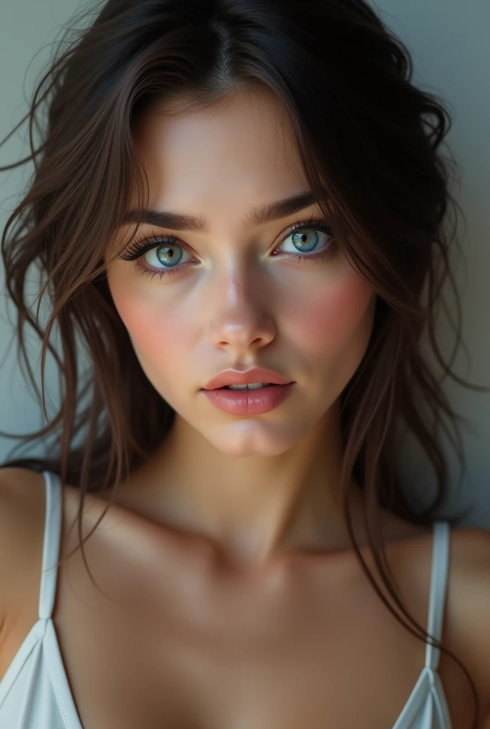 realistic sexy brunette blue eyes perfect face russian yung 18