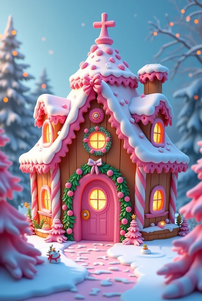 Personalized sweet structured with a Christmas theme in candy colors 