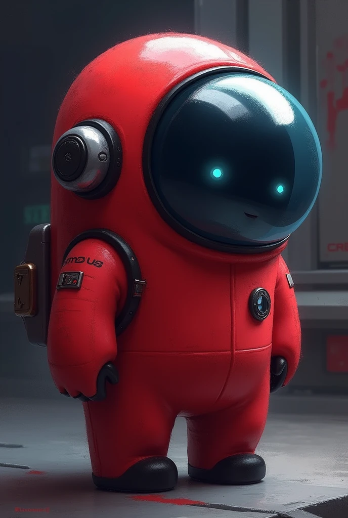 Red crew member from the Among us game