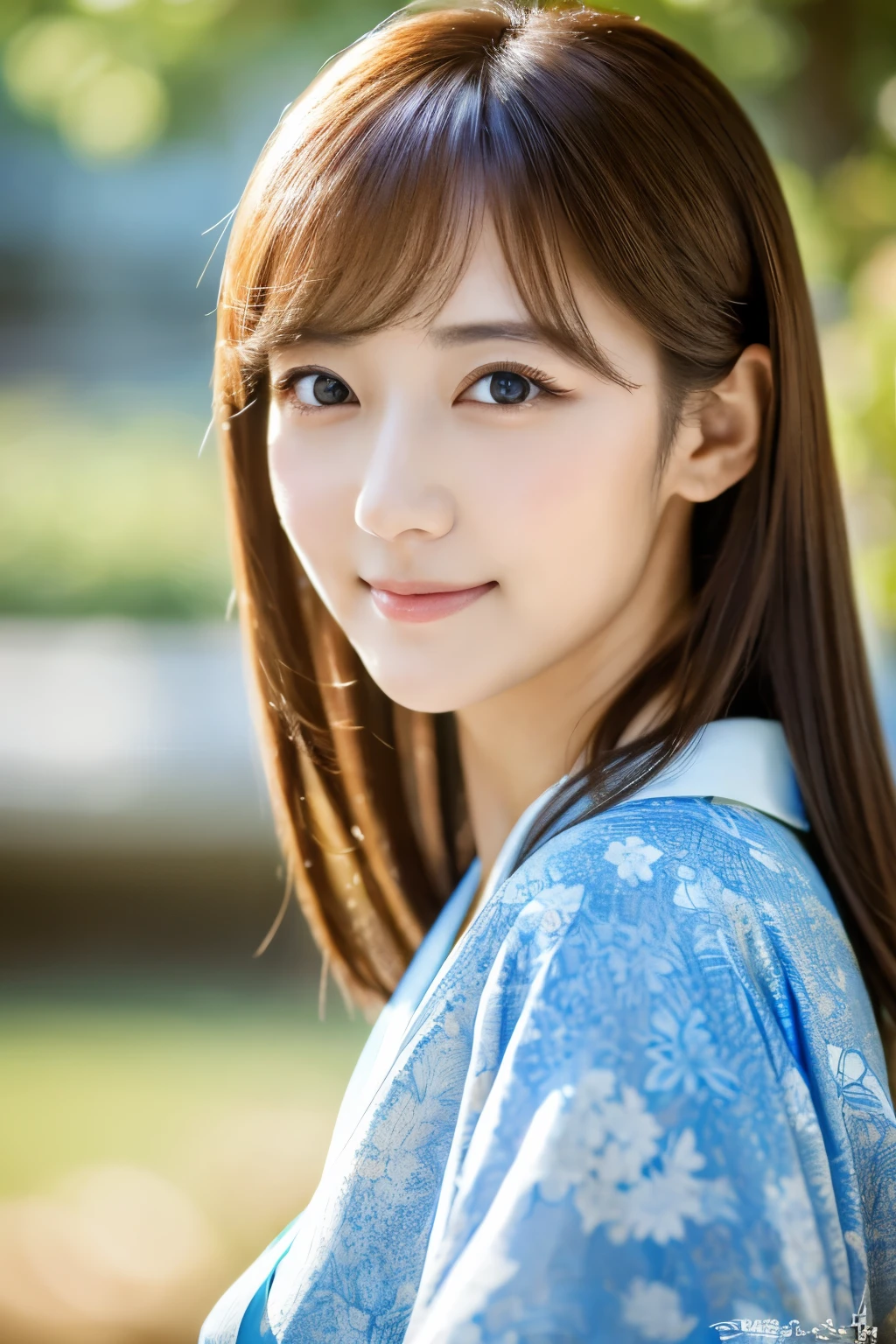 (best quality,highres,ultra-detailed),((portrait )),1beautiful Japanese lady,beautiful detailed eyes,beautiful detailed lips,extremely detailed face,longeyelashes,soft smile,flowing hair,natural lighting, wearling japanese elegant Kimono,