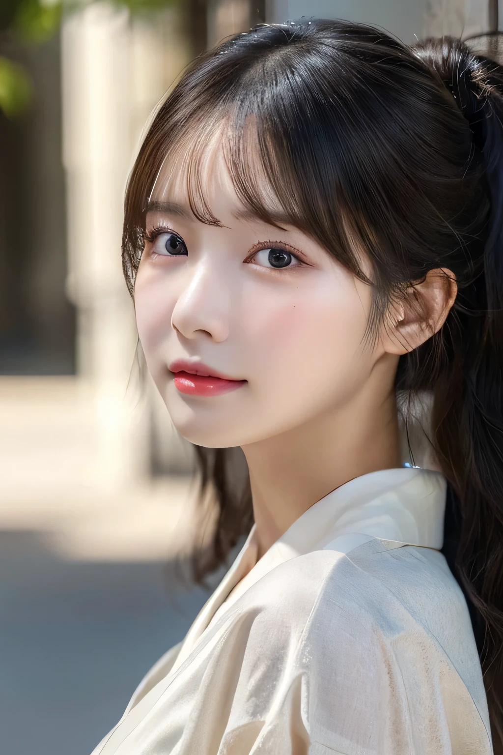 (kimono)、(top-quality,masterpiece:1.3,超A high resolution,),(ultra-detailliert,Caustics),(Photorealsitic:1.4,RAW shooting,)Ultra-realistic capture,A highly detailed,High resolution 16K human skin close-up。 Skin texture is natural、,The pores are、Must be detailed enough to be easy to identify。 Skin should look healthy with even tones。 Use natural light and color,1人,japanes,23years old,kawaii,A dark-haired,Middle hair,,smil,Turn your body to the front,(front-facing view:1.2),,(、tear bags、solid bangs、best qualtiy、超A high resolution、depth of fields、chromatic abberation、、Wide range of lighting、Natural Shading、)、 Large Breasts,