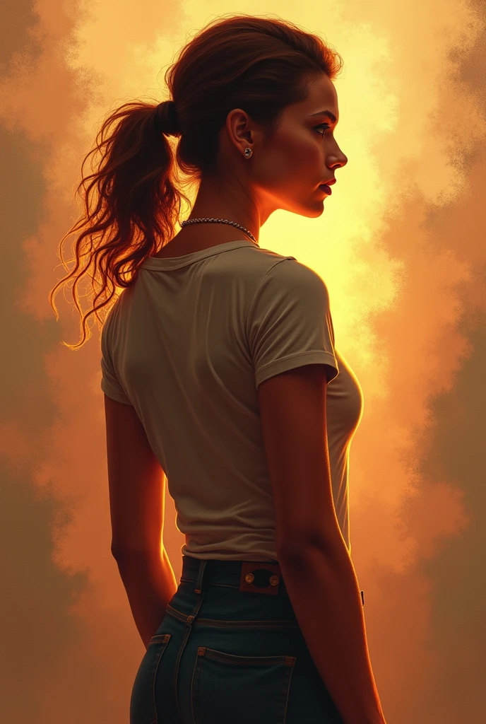 Disney+Marvel studio style.in the photo, a woman with cancer is a rear view!