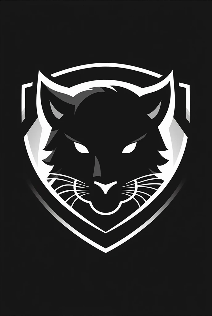 Create leopard logo for black and white school logo on shield 