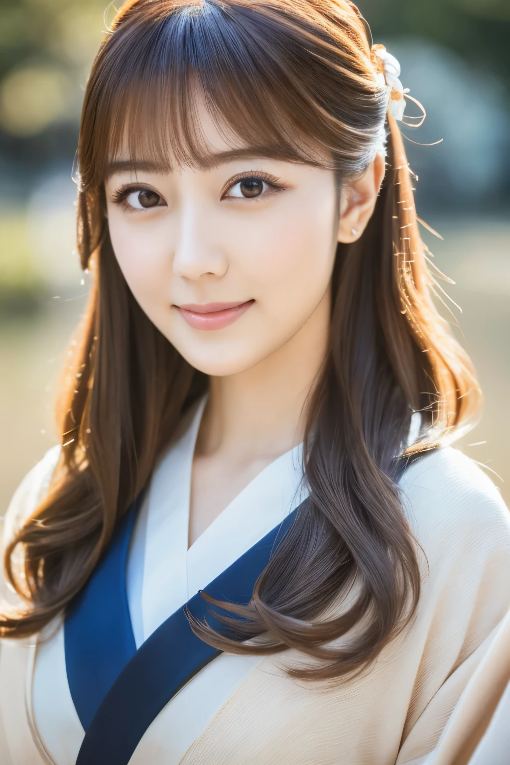 (best quality,highres,ultra-detailed),((portrait )),1beautiful Japanese lady,beautiful detailed eyes,beautiful detailed lips,extremely detailed face,longeyelashes,soft smile,flowing hair,natural lighting, wearling japanese elegant Kimono,