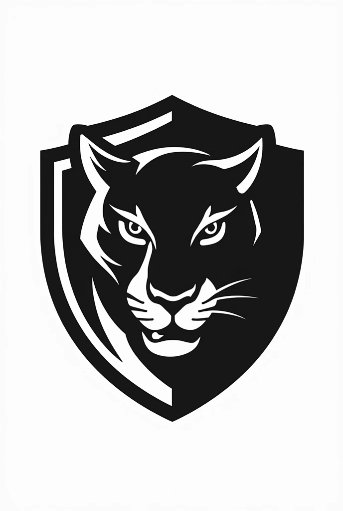 Create leopard logo for black and white school logo on shield 