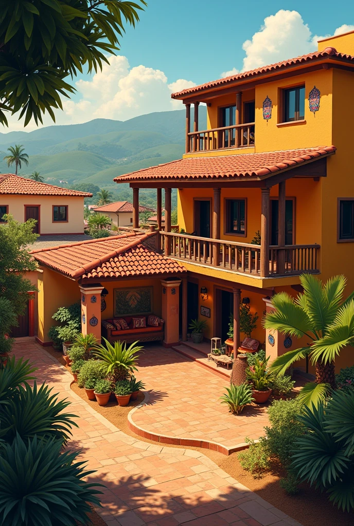 The story takes place mainly in the girl&#39;s family home., in an environment that evokes the warm and characteristic atmosphere of a Latin American town. The description of the space reflects the family environment and the daily life of the characters.