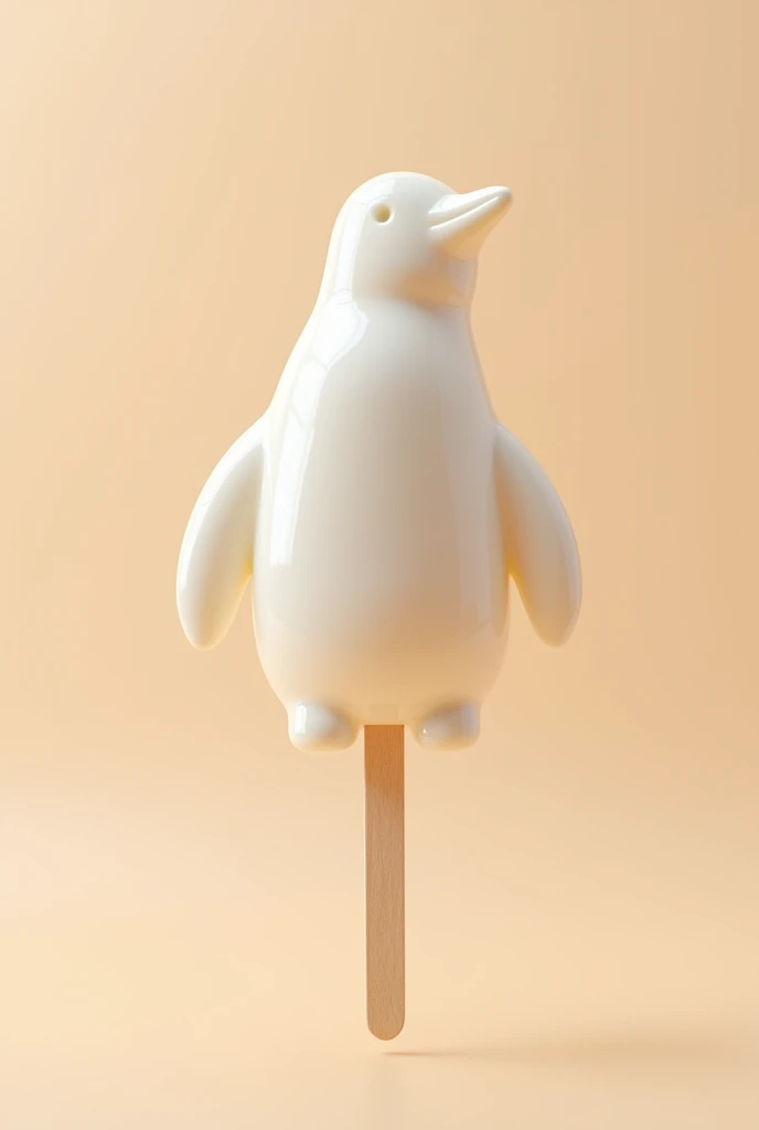 An ice cream on a stick with the silhouette of a penguin
