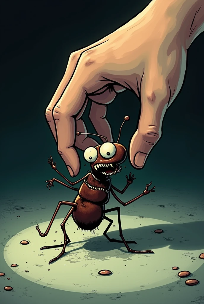 insect being abused by a man, animated for a comic 