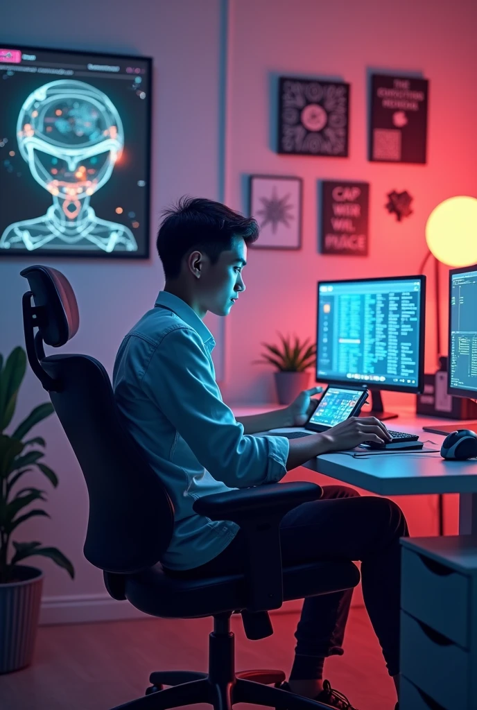 create male character, that makes react for internet