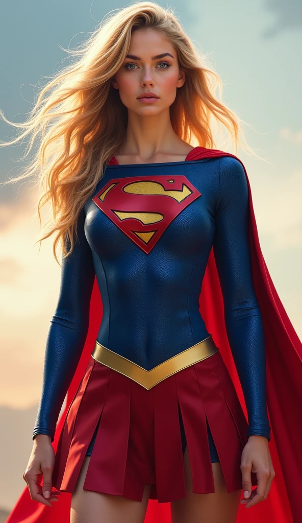Very beautiful supergirl, whole body, Small breasts