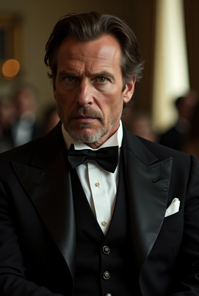 Sebastian Shaw, played by Kevin Bacon in the film *x-men: First class* (2011), is an elegant and powerful character, with a look that reflects both his leadership position and his menacing nature. Here are its main physical and visual characteristics:
### General Appearance - **Description**: Sebastian Shaw is a middle-aged man with a striking and imposing presence.. He is portrayed as someone of high class, always dressed in sophisticated clothes that reflect his social status and his taste for luxury.
### Hair - **Description**: Shaw has dark brown hair, usually combed back in a stylish manner, giving it a well-groomed appearance. His hair is slightly wavy and medium length., adding a touch of sophistication to your look.
### Face - **Description**: Shaw's face is angular and well defined., with sharp features that give him an air of confidence and dominance. He has a strong jaw and prominent cheekbones.. His expression is often calm and controlled., but with a piercing gaze that hints at the dangerous nature behind his sophisticated facade.
### Eyes - **Description**: Shaw has brown eyes that are intense and observant.. They often convey a sense of manipulation and power., reinforcing his position as leader of the Hellfire Club. when he uses his powers, your eyes may glow or change color, indicating energy absorption.
### Clothing - **Description**: Shaw is always seen wearing extremely stylish clothes., usually in period costume reminiscent of the high society style of the 19th or early 20th century. He mostly wears well-fitted suits, with vests, bow ties and, Sometimes, A long coat. Their clothes are typically dark colors., como negro, gray or navy blue, with touches of white or gold. This classic style reflects your position of power and your taste for luxurious and timeless things..
### Accessories - **Description