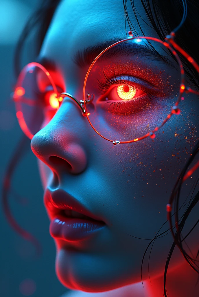 an anamorphic surreal abstract quirky liquid portrait digital art, highly detailed, abstract forms, vivid colors, dynamic composition, glowing neon elements, intricate geometric patterns, fluid organic shapes, dramatic lighting, cinematic atmosphere, photorealistic, 8k, masterpiece hyperrealistic, (best quality,4k,8k,highres,masterpiece:1.2),ultra-detailed,(realistic,photorealistic,photo-realistic:1.37), HDR,UHD,extremely detailed face and eyes, incredible detailed skin texture,