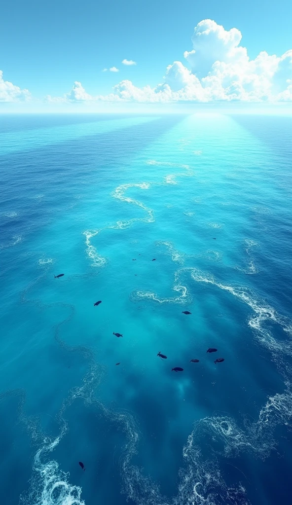 view of the beautiful sea from above