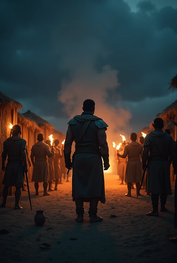 The character Gideon from the Bible who were from the judgments of Israel around him jars and torches Near huts at night