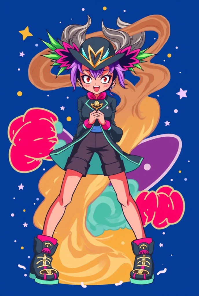 Create an art in the style of this image but of the character Hiusoka from hunter x hunter