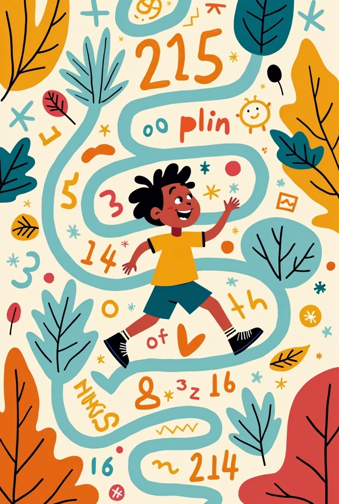 I need a picture, that it be a mathematical maze with preschool themes where a child looks for the exit and that has the phrase PLIM and has the slogan " With PLIM we play and develop logical mathematical thinking."