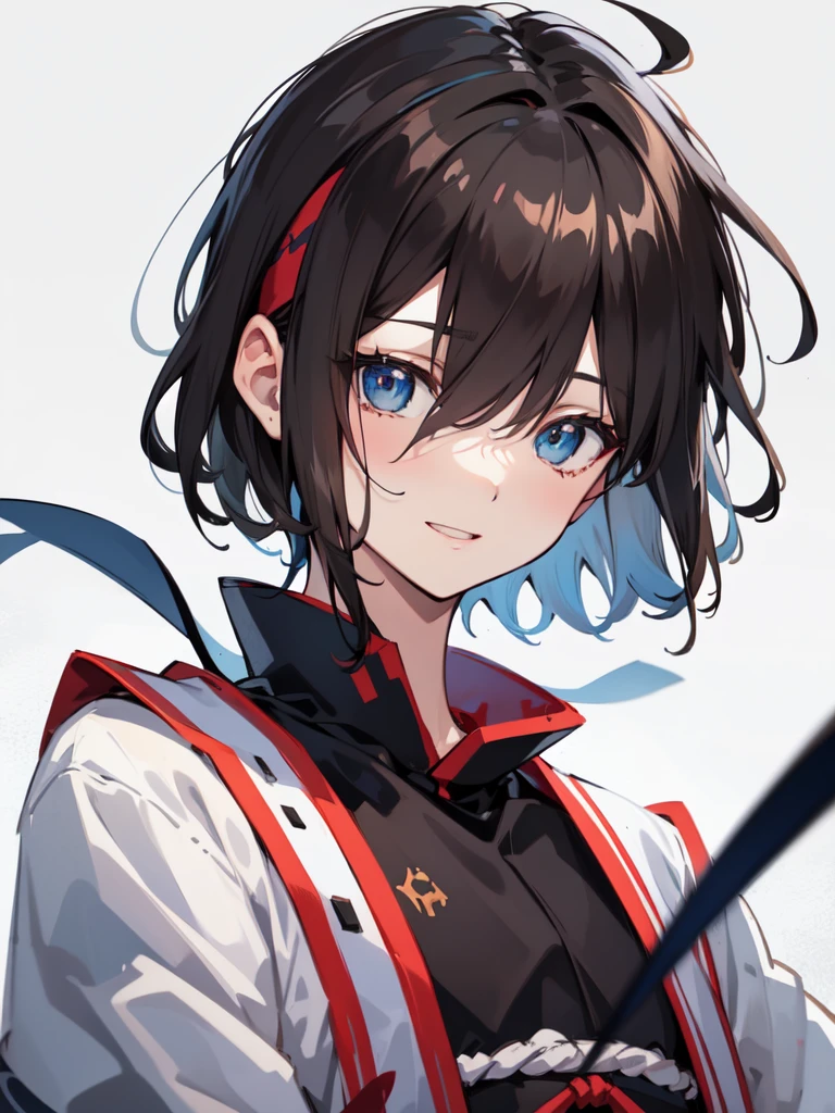 {{upper body}}, {{konoha headband}}, ((short hair)), ((brown hair)), ((teenage boy)), ((hair over eyes)), ((cheerful expression)), ((fair skin)), ((shinobi clothing)), 1boy, beautifully drawn, high resolution illustration, best quality, High definition, ((detailed anime sketch)), Masterpiece, (solo), absurdres, detailed background, fine detail, male focus, HDR,
