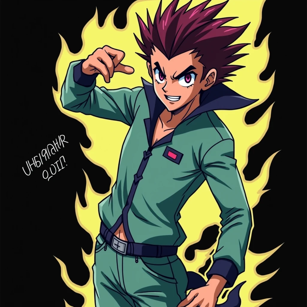 Create an art in the style of this image but of the character Hiusoka from Hunter x Hunter pink hair steals white and pink joker cards